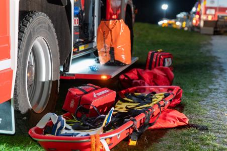 Hasičské cvičení záchrany lidí z hloubek v jeskyni Na Turoldu v Mikulově, 5. 11. 20241